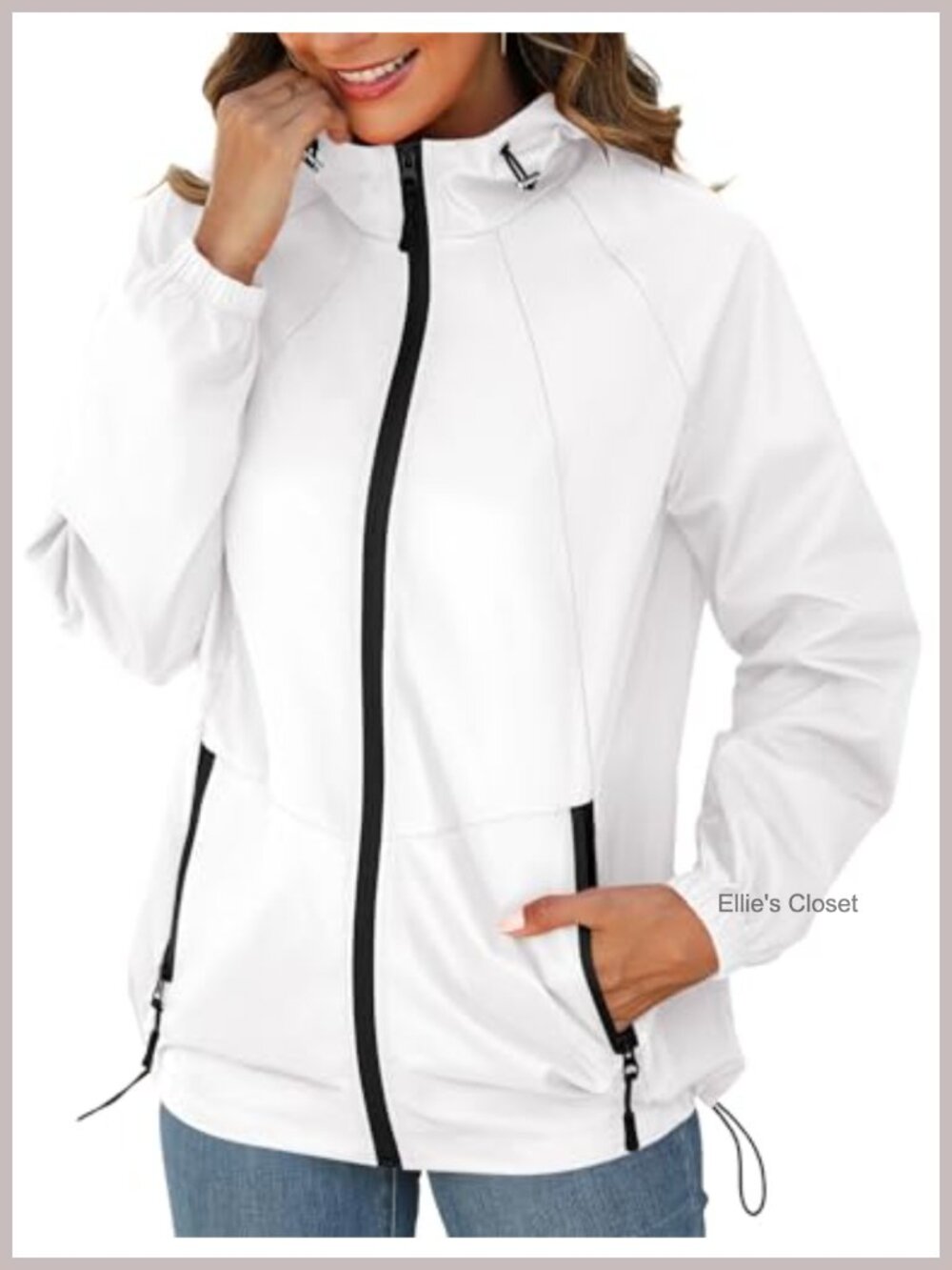 Women's Waterproof Lightweight Rain Jacket with Hood Packable Windbreaker